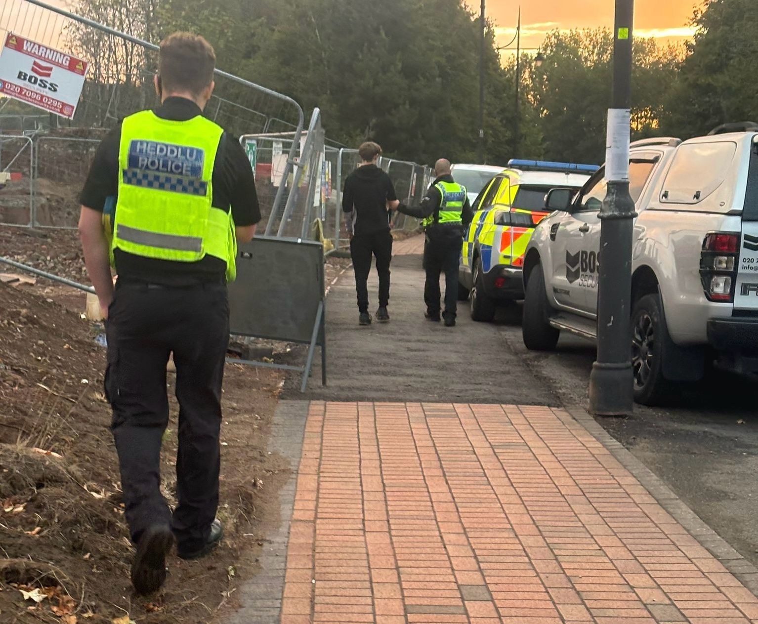 Security Officer Checking Perimeter